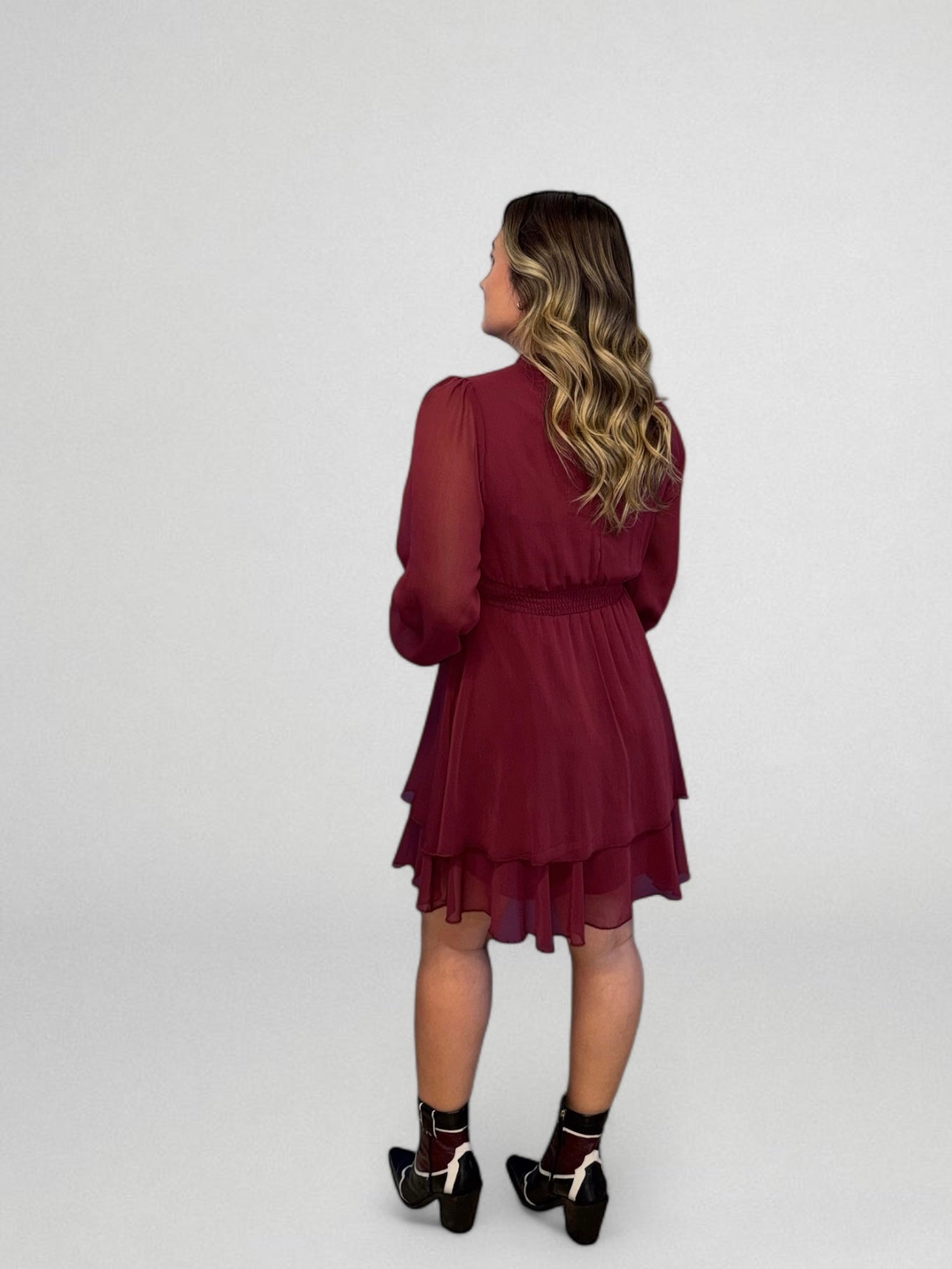 VESTIDO BORDEAUX MUSE