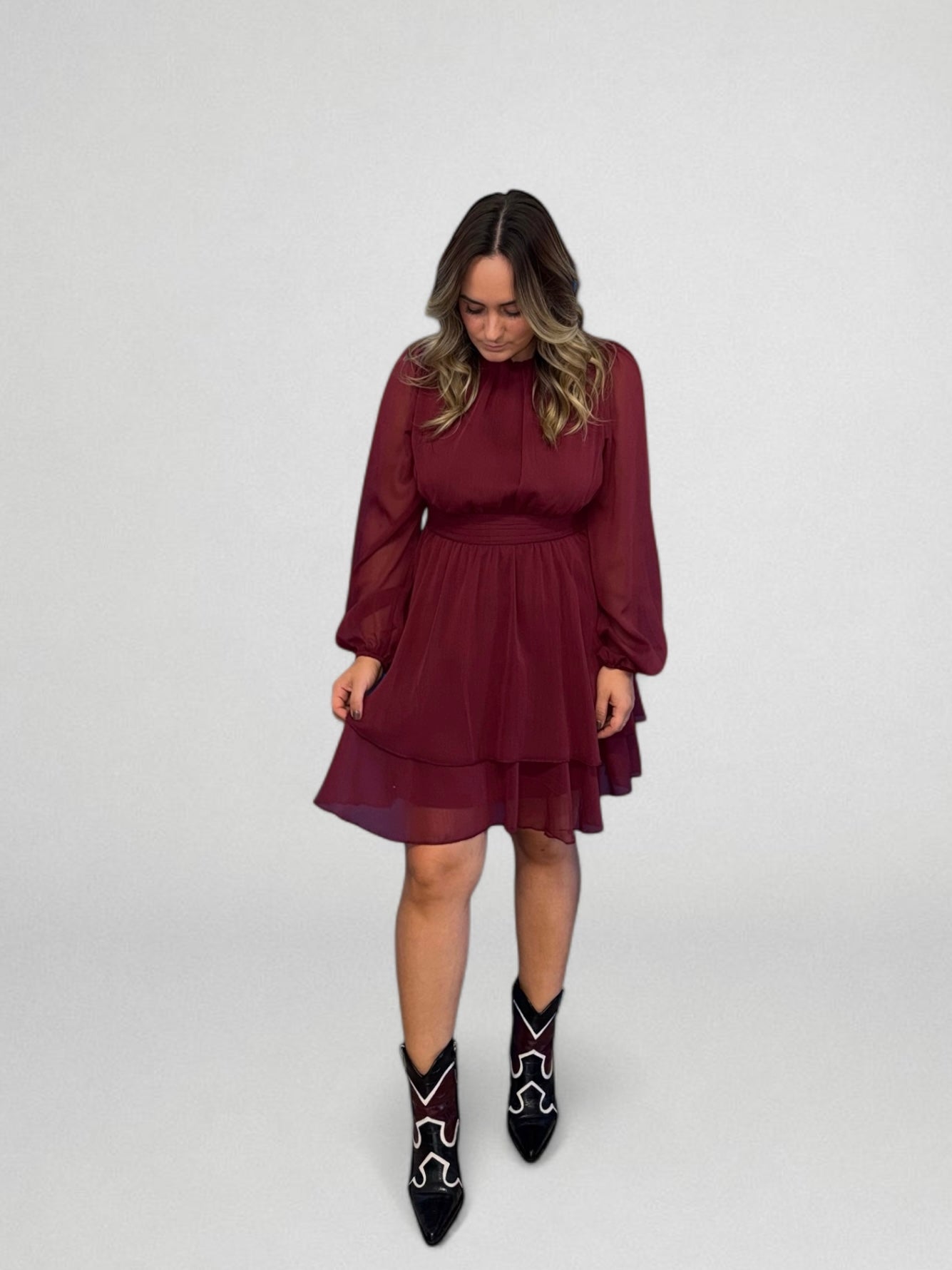 VESTIDO BORDEAUX MUSE
