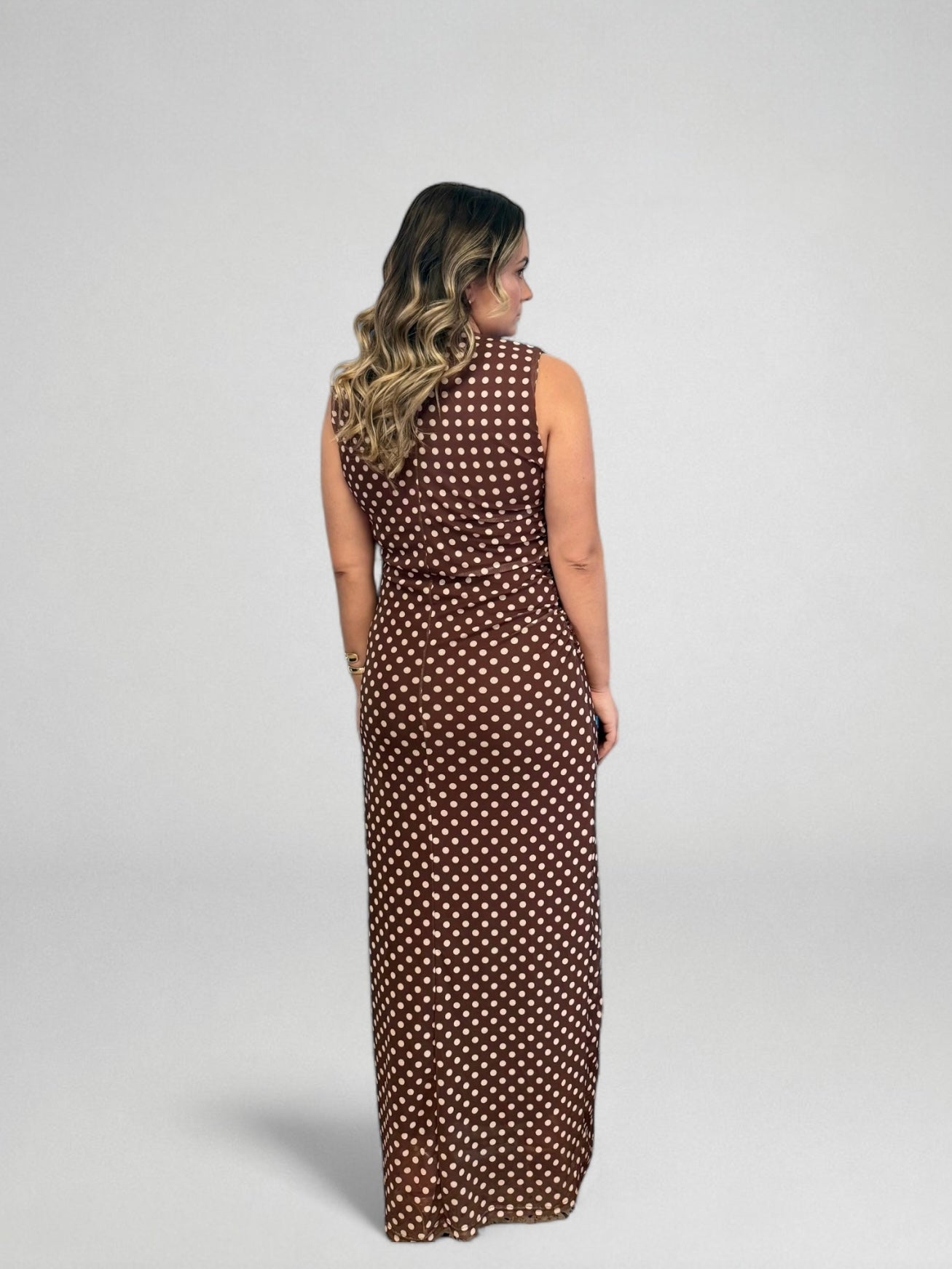 VESTIDO MAXI VINTAGE DOTS